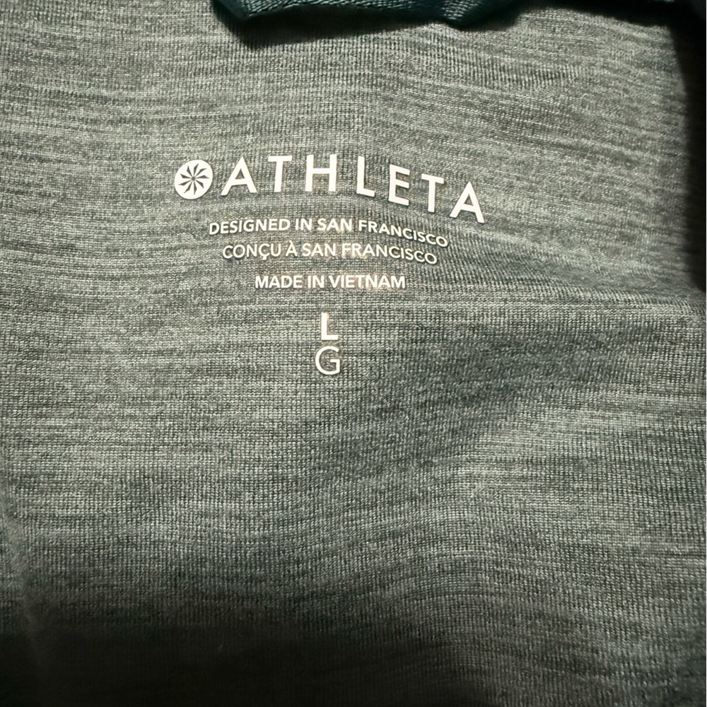 NWT Athleta Wens SoftLuxe Half Zip Pine Heather Athletic Top SO soft! - Picture 9 of 13